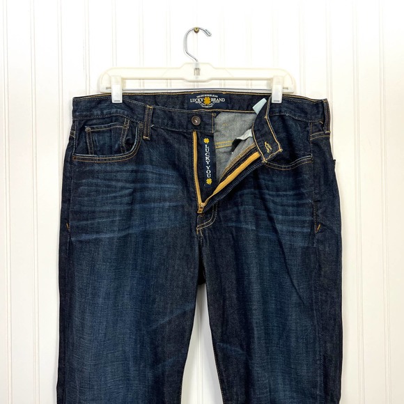 Lucky Brand Jeans 361 Vintage Straight Zip Fly Dark Harp Blue Men's Sz 36 x 32. - Picture 8 of 9